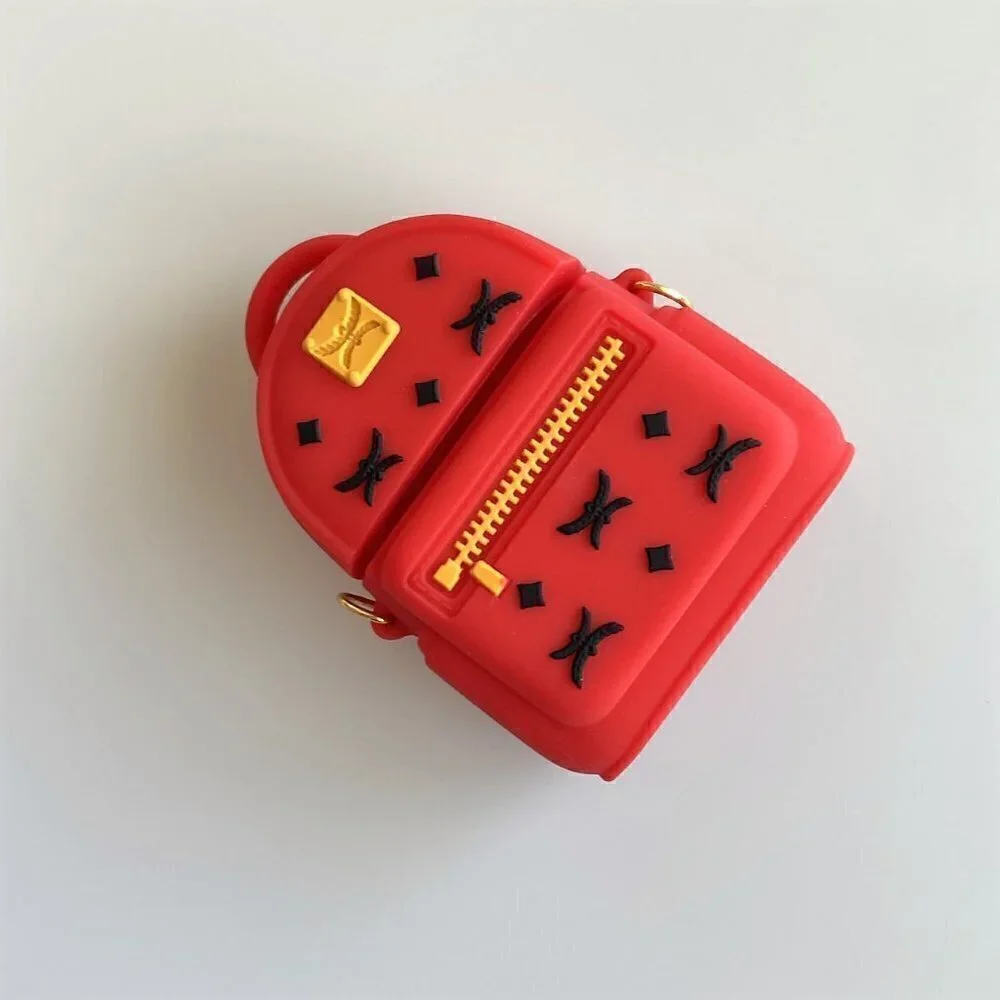 AIRPODS CASE RED BAG METAL CHAIN APPLE AIRPODS 1 & 2